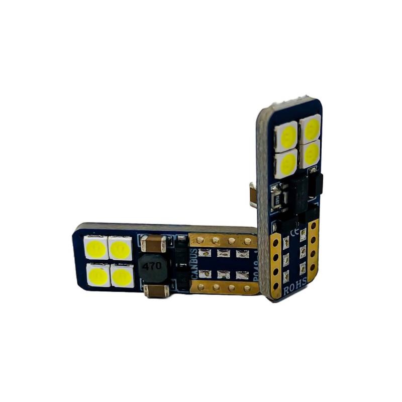 Lámparas 2821 - T10 - W5W - 8 LED 3570 blanco Biv 12 V / 24 V Blister X2