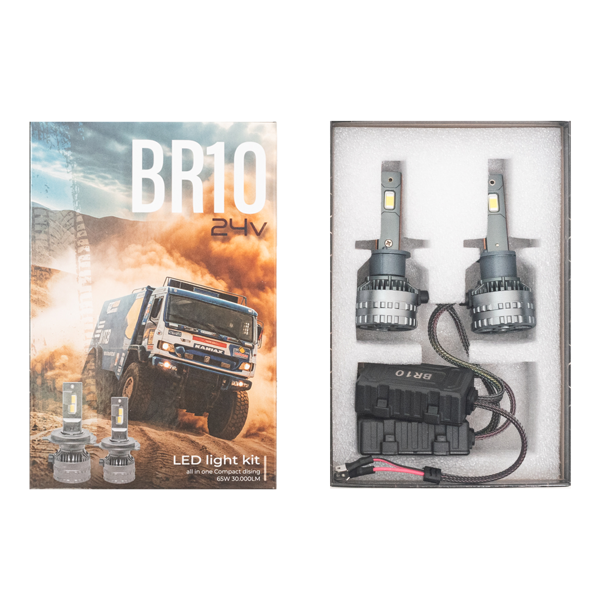 Lámparas Kit Cree LED H1 "BR10" 12-24 V / 65 W 15000Lm 6500K con Cooler Canbus