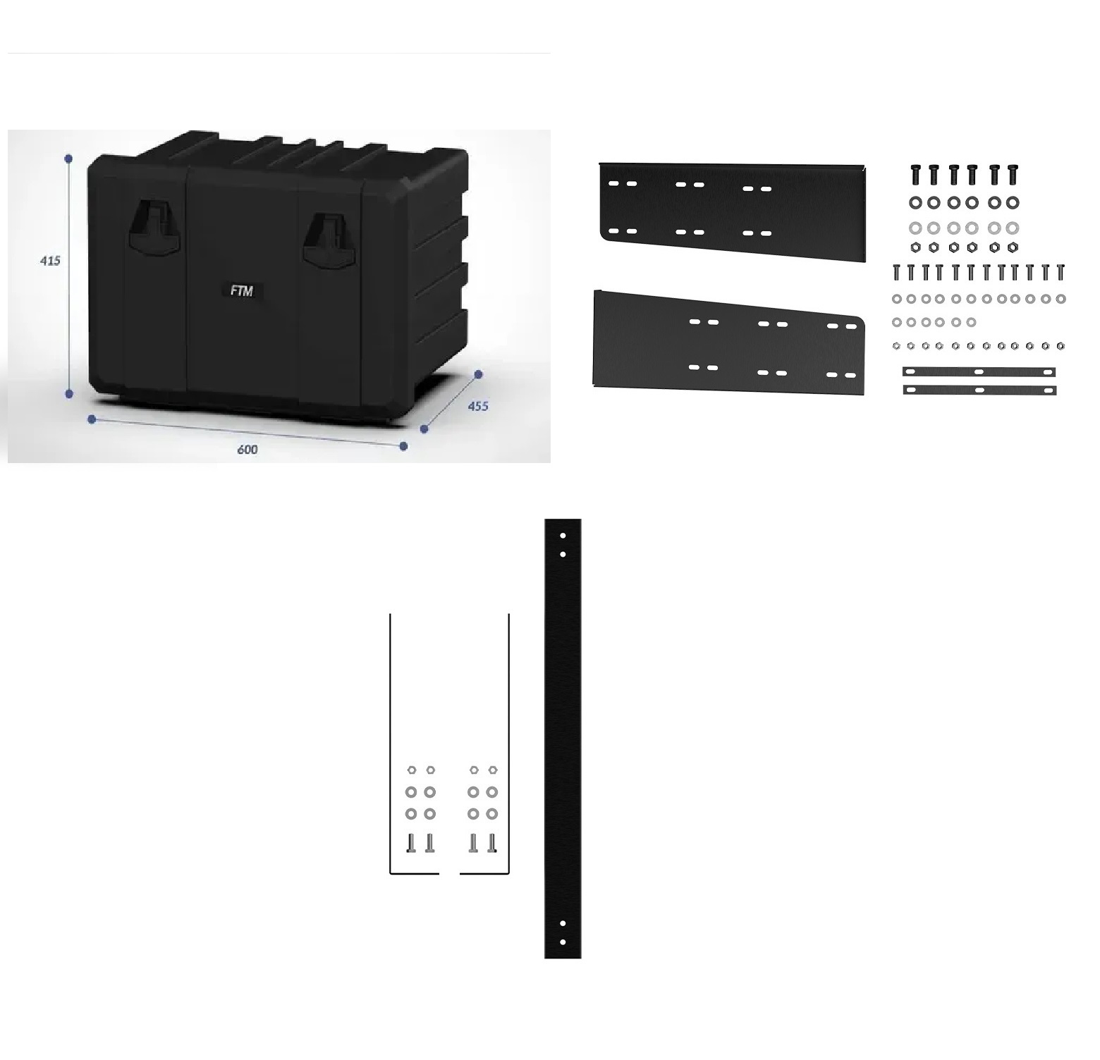 Accesorios Varios Cajon de Herramientas 600X415X455 Mm con Mensulas y Fajas 74 Litros