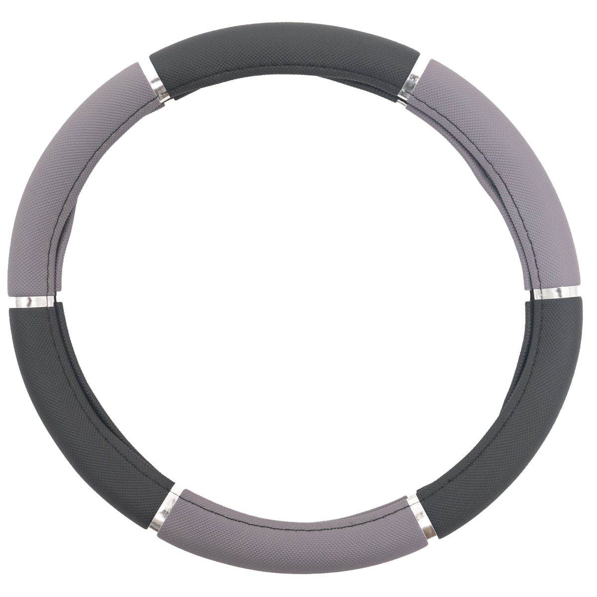 Accesorios Varios Cubre Volante Reflectivo gris con Aros cromados 38 cm