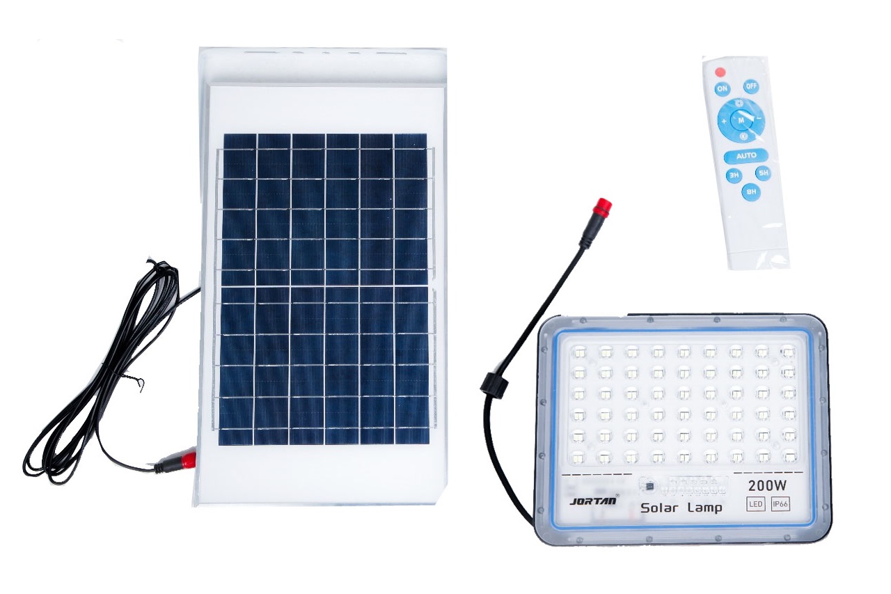 Accesorios Varios Reflector LED + Panel Solar exterior con Control Remoto 200 W
