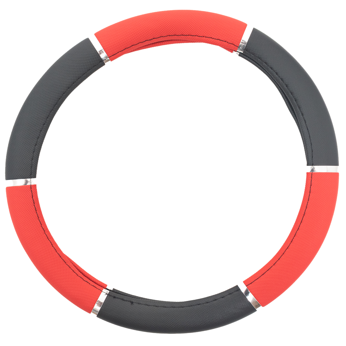 Accesorios Varios Cubre Volante Reflectivo Rojo con Aros cromados 38 cm