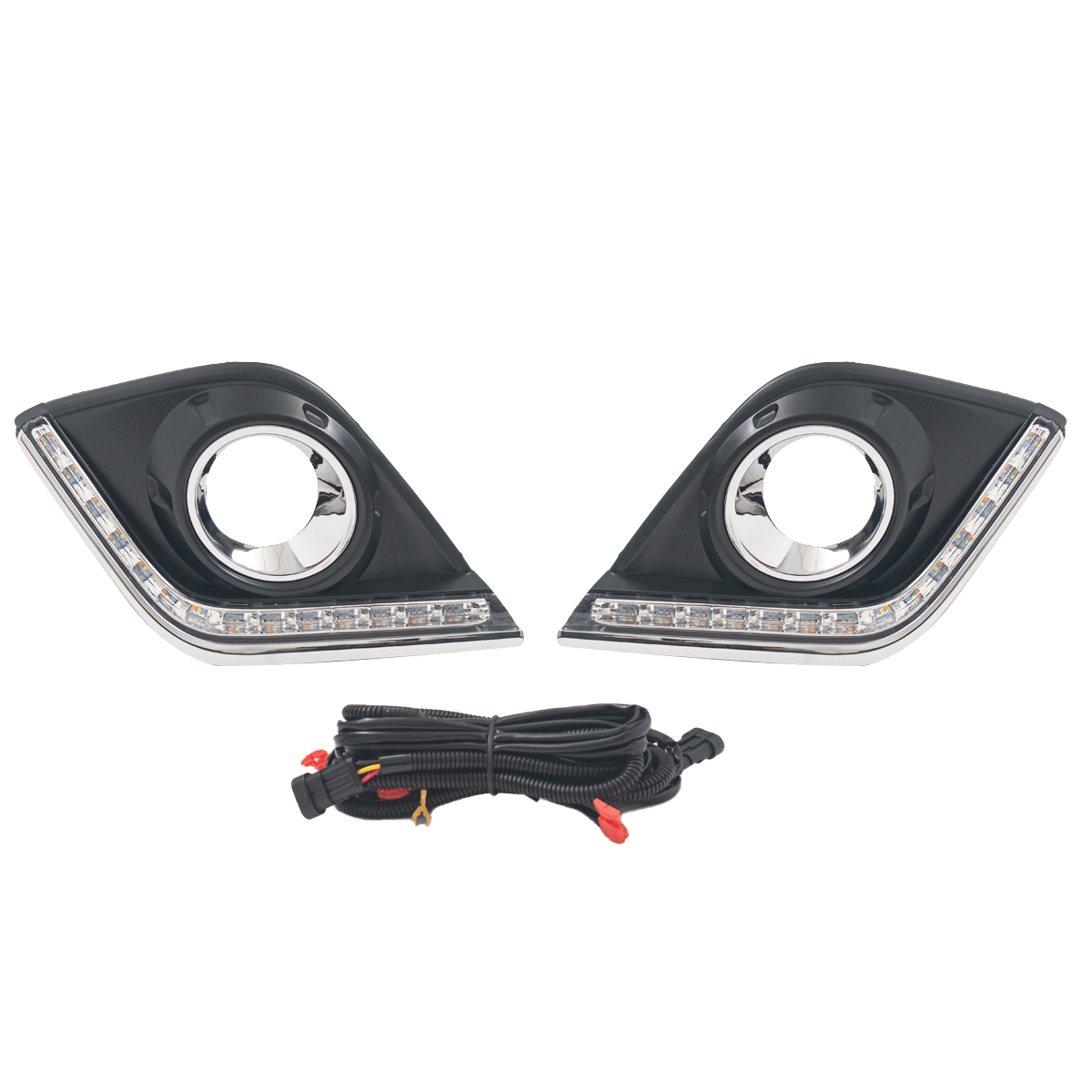 Moldura exterior para Toyota Hilux 2016 / 2018 Kit Grillas con cromado con Luz Diurna y Giro Secuencial