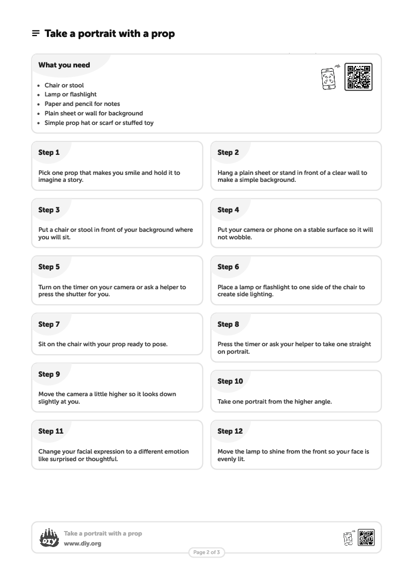 Take a Portrait with a Prop. Activities for Kids., image size:826x1169