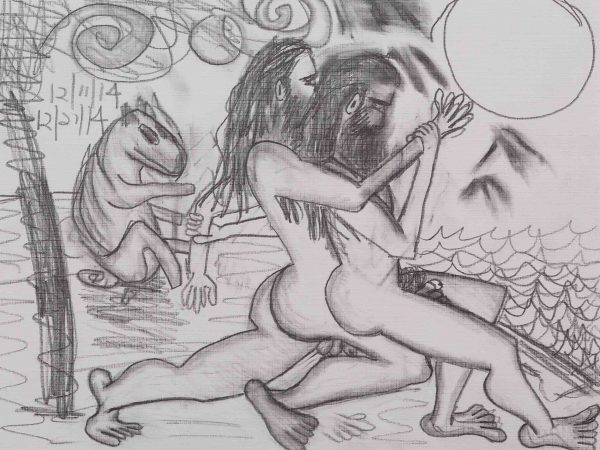 Wrestler Studies by Carroll Dunham