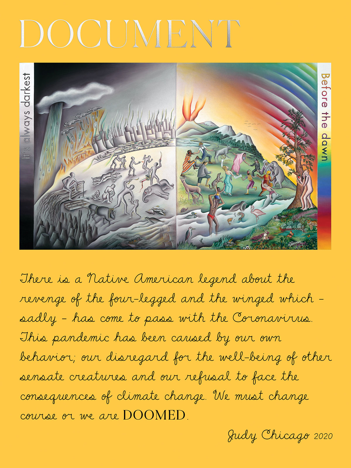Judy Chicago illustrates a cautionary tale for our post-COVID future