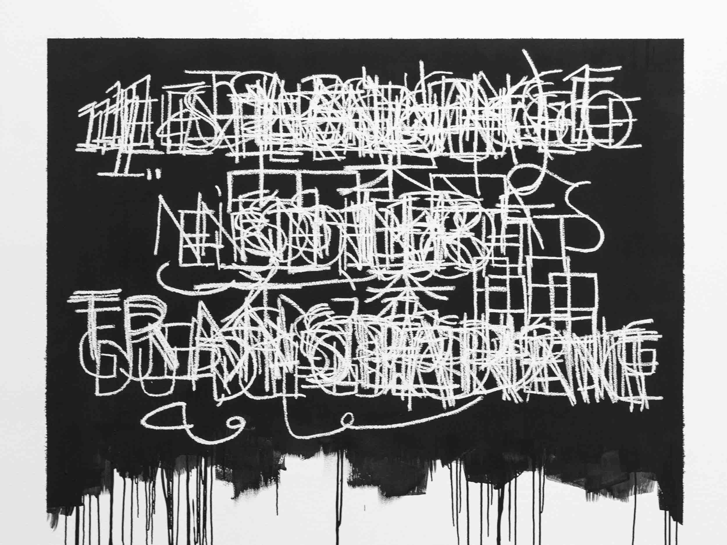 Artist Mel Bochner obscures words to reveal their dangerous potential