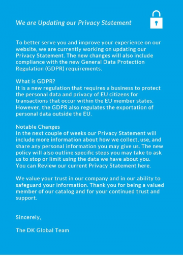 We are updating our Privacy Statement