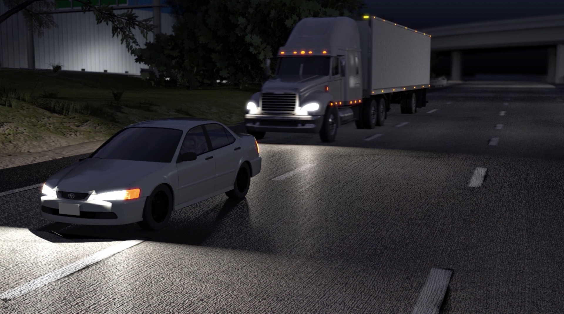 Speeding Big Rig Slams Into Man Outside of Stalled Vehicle