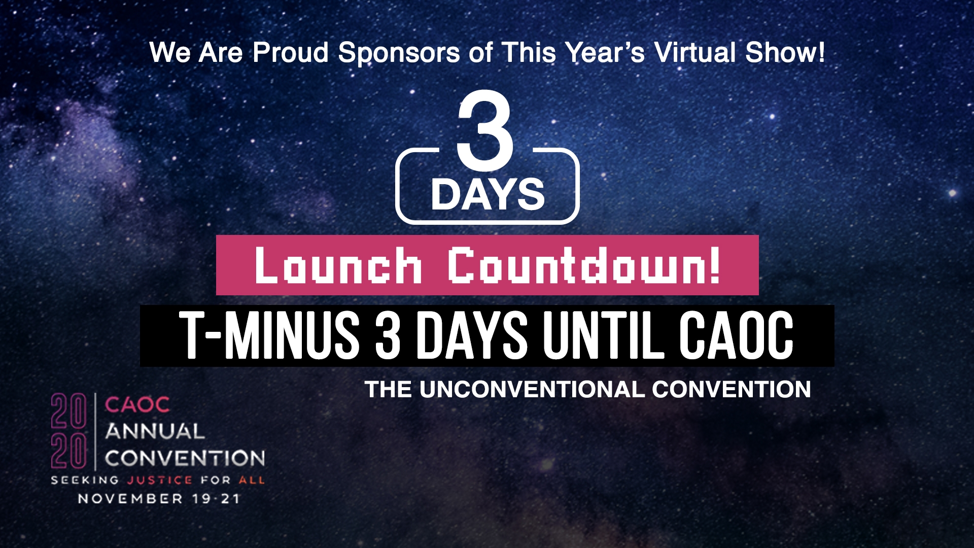 3 Days Until CAOC Annual Convention 2020