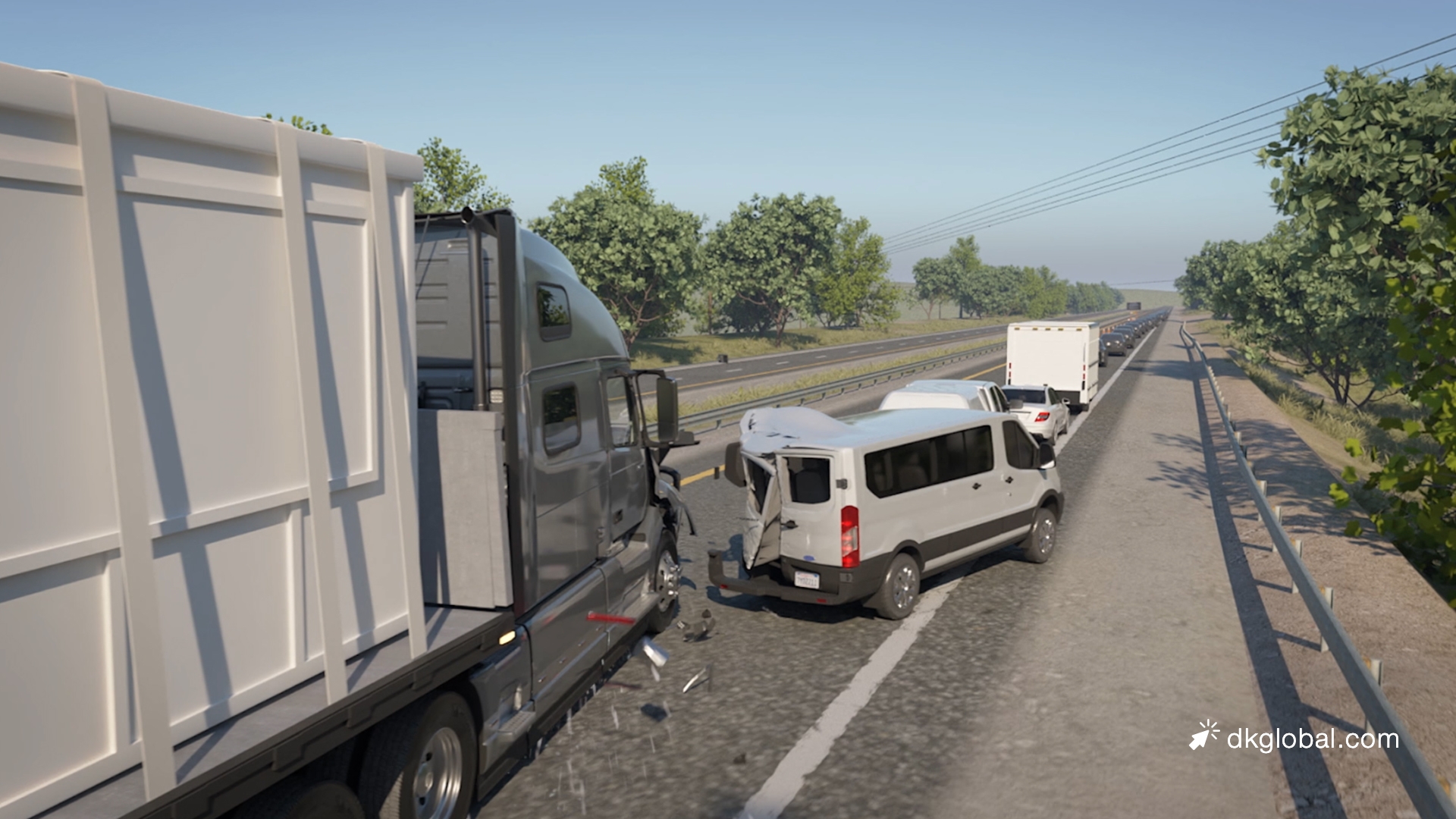 Distracted Truck Driver Slams into Van of Road-Tripping Foreign Exchange Students