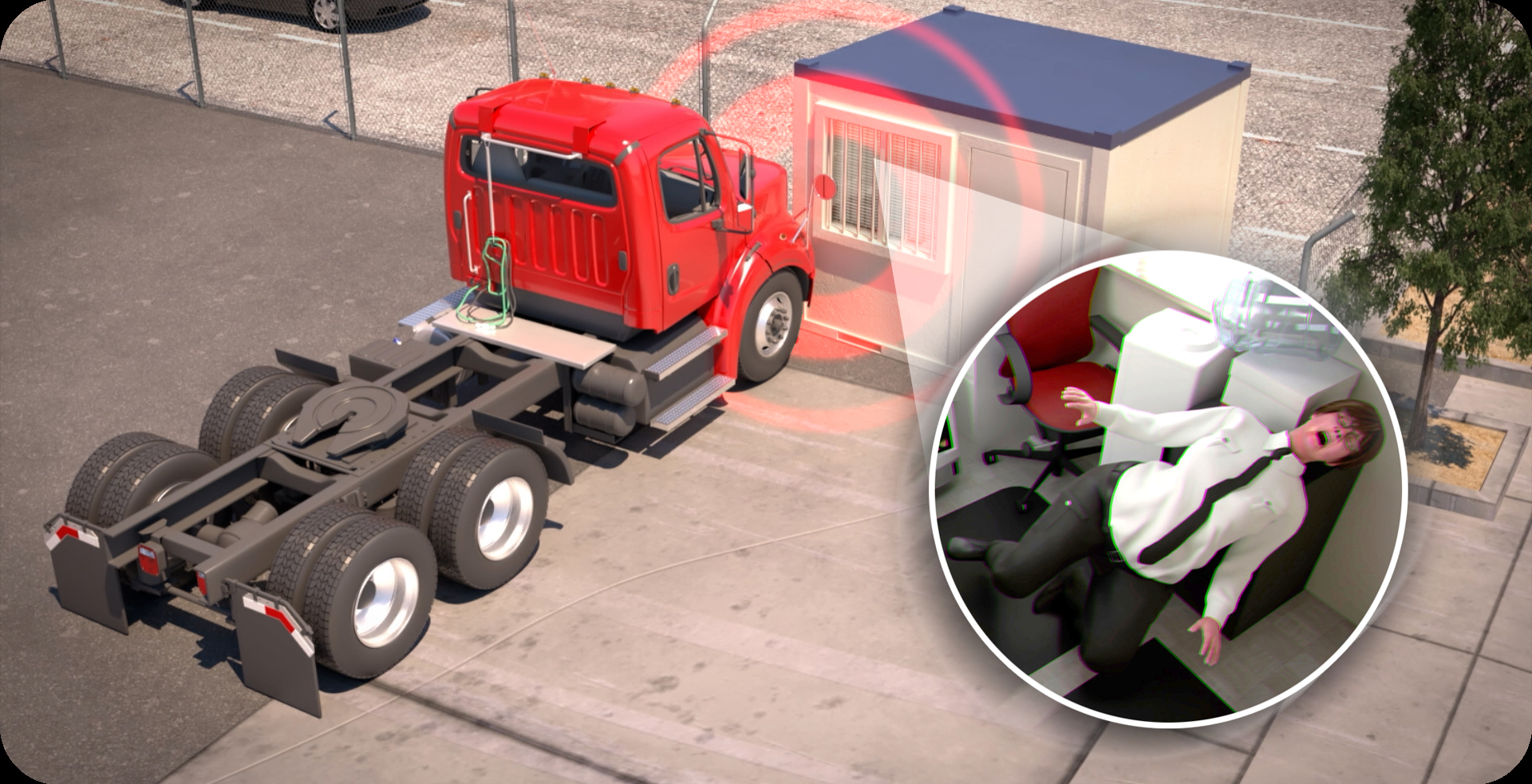 Unattended Truck Barrels into Security Guard’s HQ Causing Life-Altering Injuries