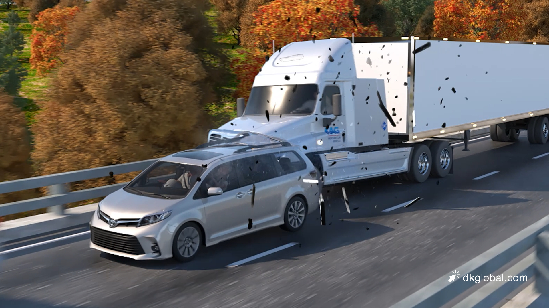 Inattentive Big Rig Driver Hit Faulty Brakes Too Late, Crashed into a Family of Five