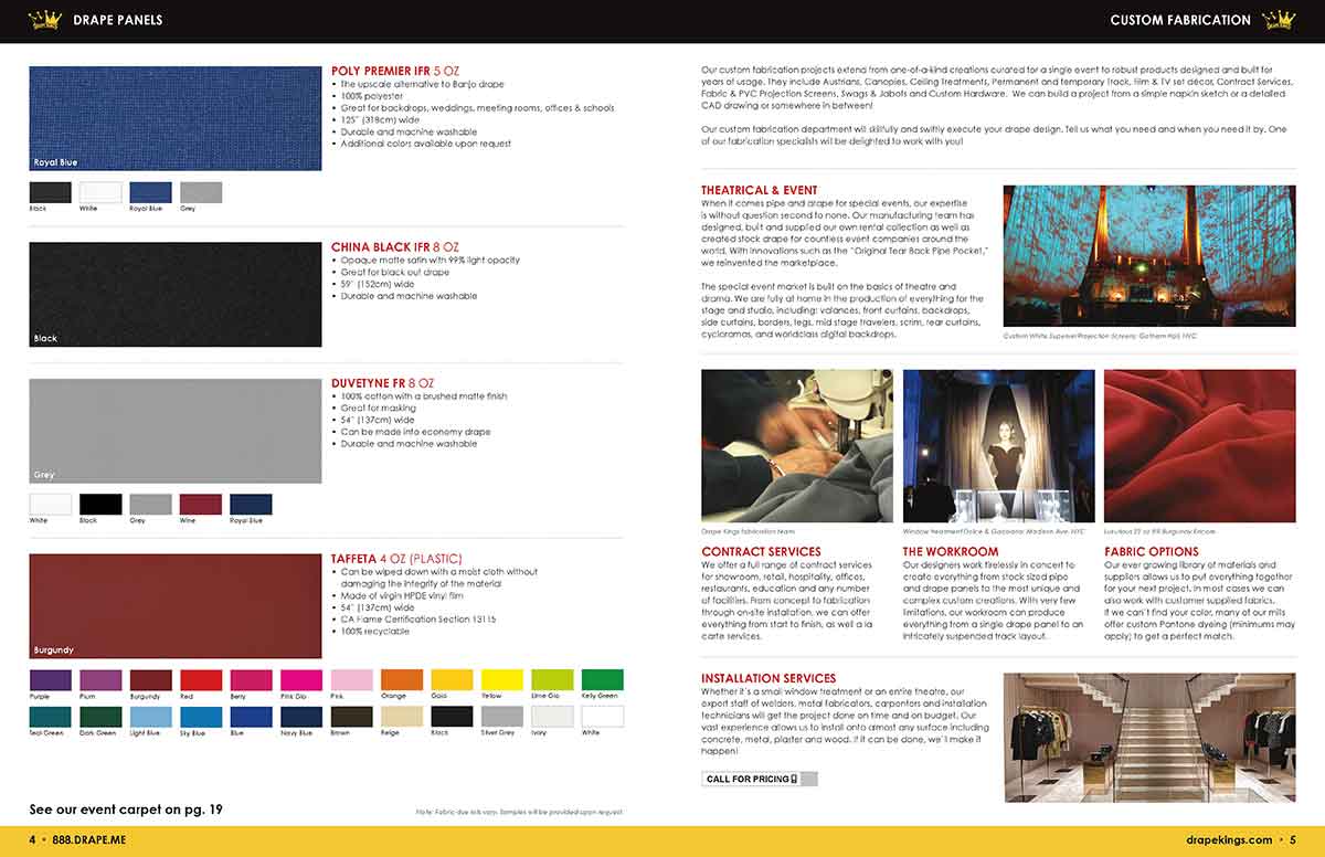 Sales Catalog Drape Kings