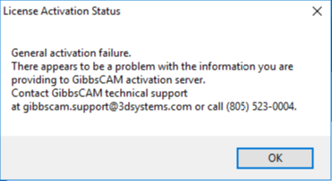 General activation error
