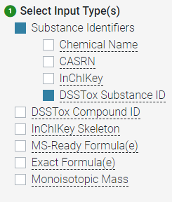 Step 1. - selecting the input type.