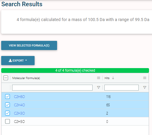 Generate Formula intermediate selection step