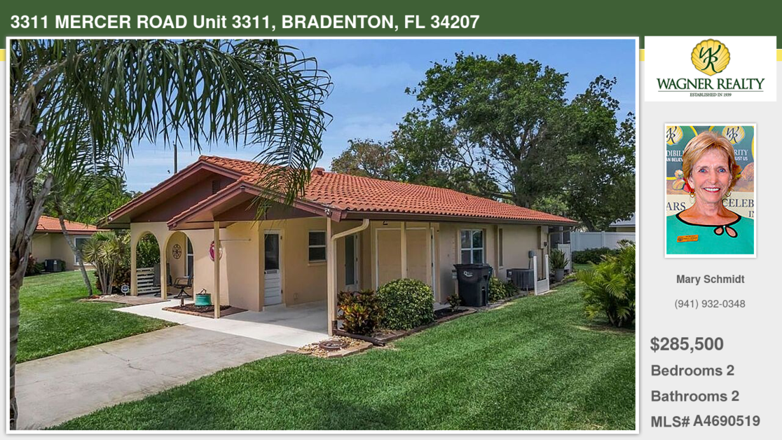 3311 Mercer Road, Unit 3311, Bradenton, FL 34207 | MLS ID A4690519