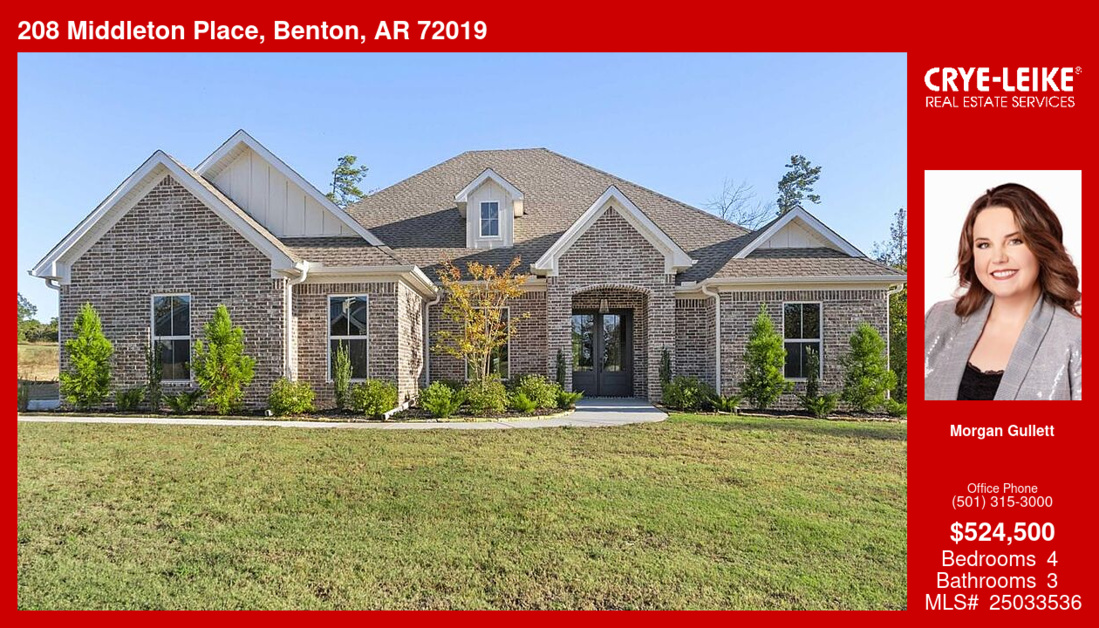 208 Middleton Place, Benton, AR 72019 MLS ID 25033536 Crye