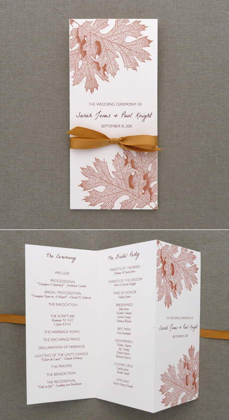 Booklet Wedding Program