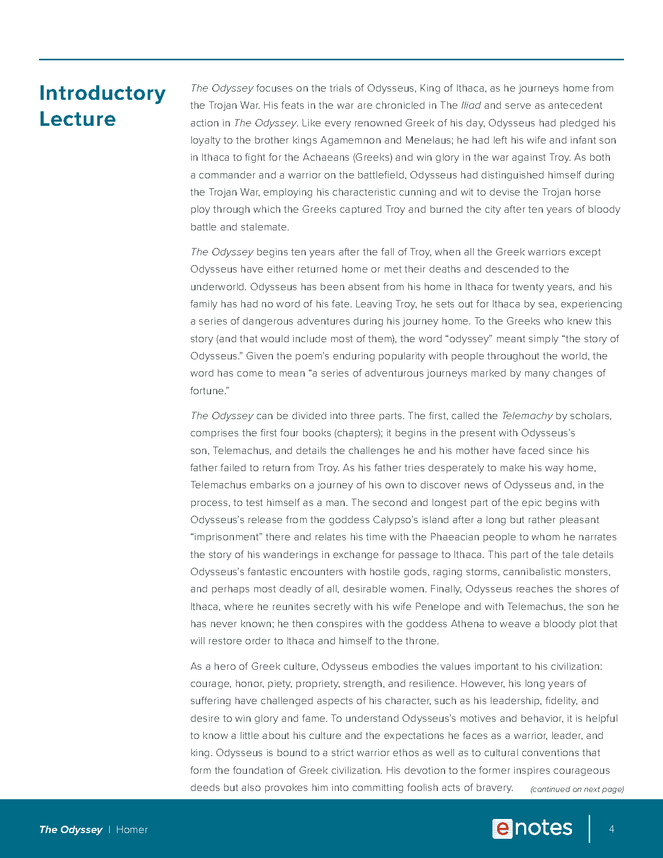 The odyssey worksheets pdf picture