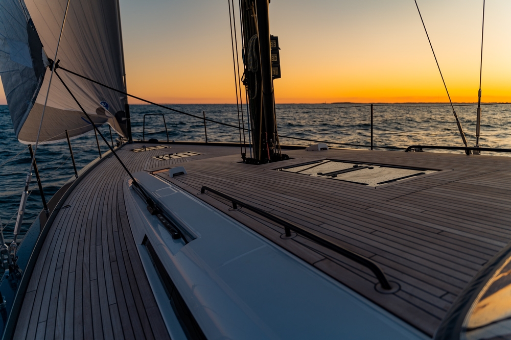 beneteau, first yacht 53, sailboat, sunset