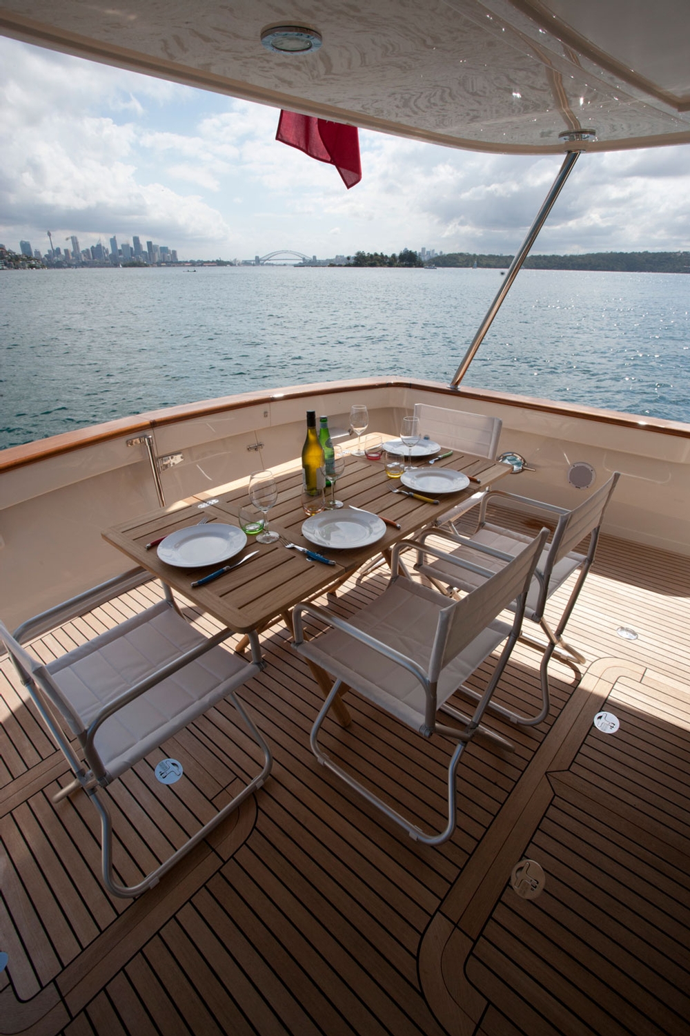 fleming yachts, fleming 55, cruising yachts, cockpit, dining 