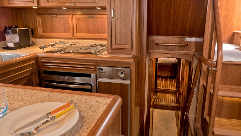 fleming yachts, fleming 55, cruising yachts, companionway 
