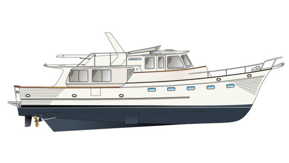 fleming yachts, fleming 55, cruising yachts, hull rendering
