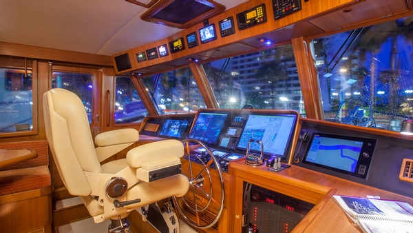 fleming yachts, fleming 55, cruising yachts, pilothouse, helm