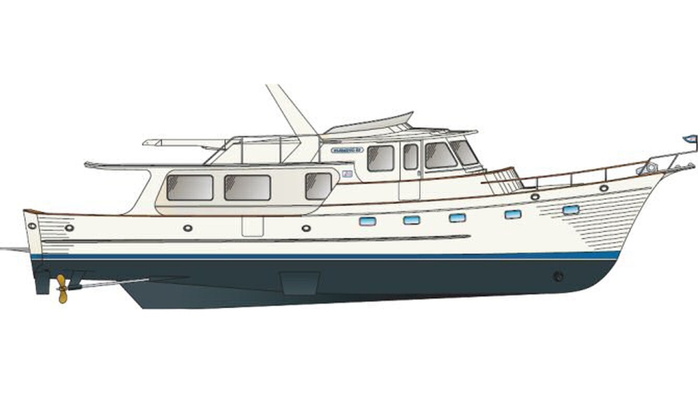 fleming yachts, fleming 65, cruising yachts, Hull Rendering