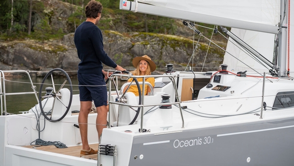 beneteau, oceanis 30.1, sailboat, steering wheel