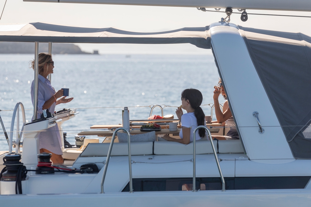 beneteau, oceanis yacht 54, sailboat, picnic