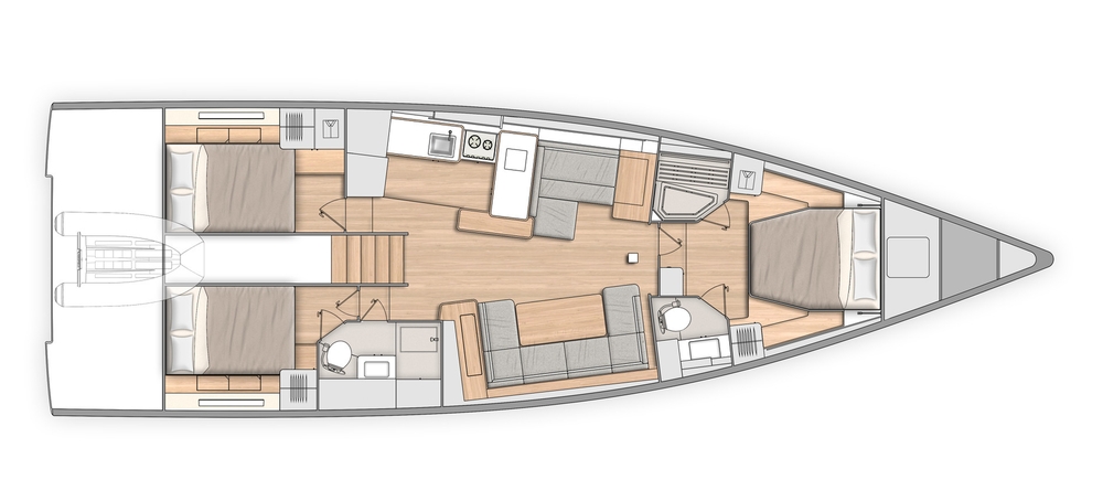 beneteau, oceanis yacht 54, sailboat, seating