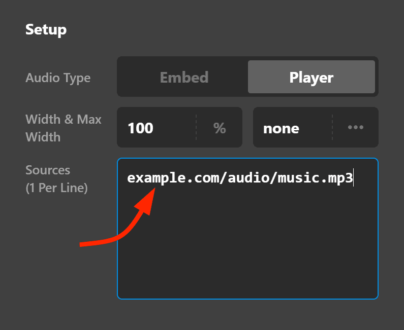 Audio Setup Player Source