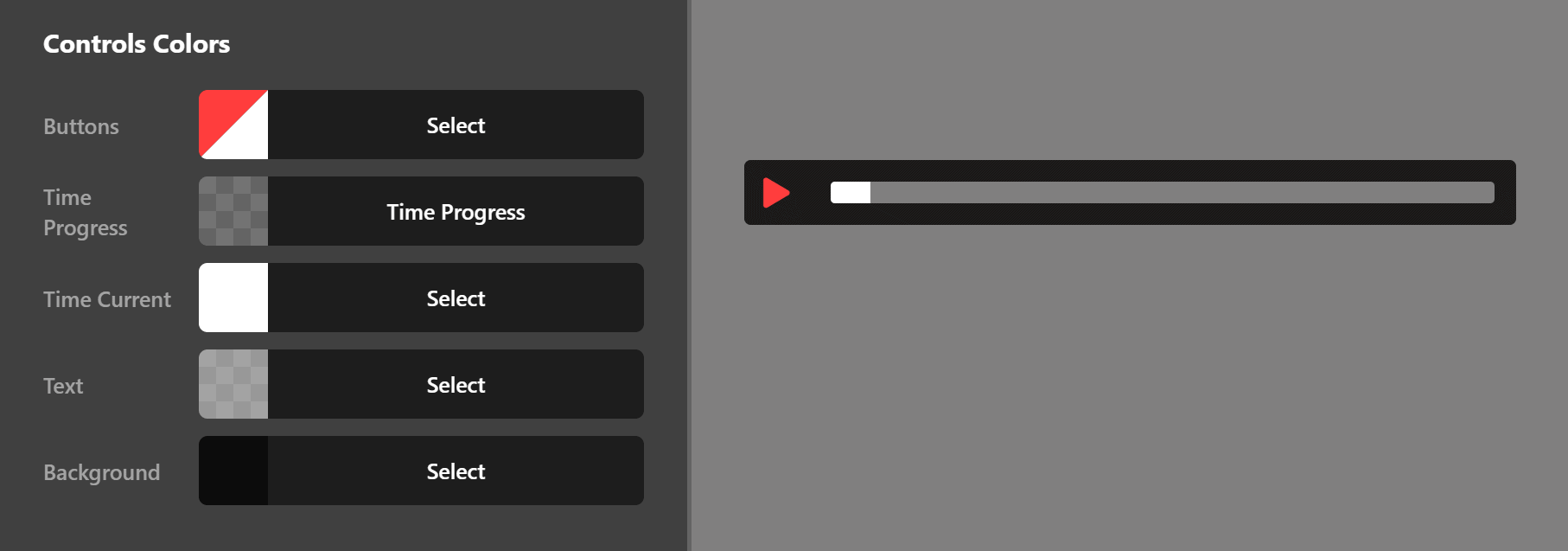 Audio Controls Colors