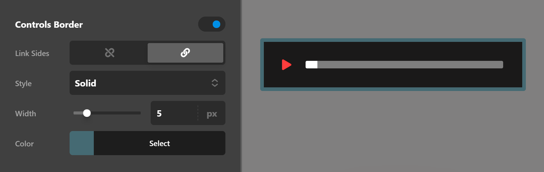 Audio Controls Border