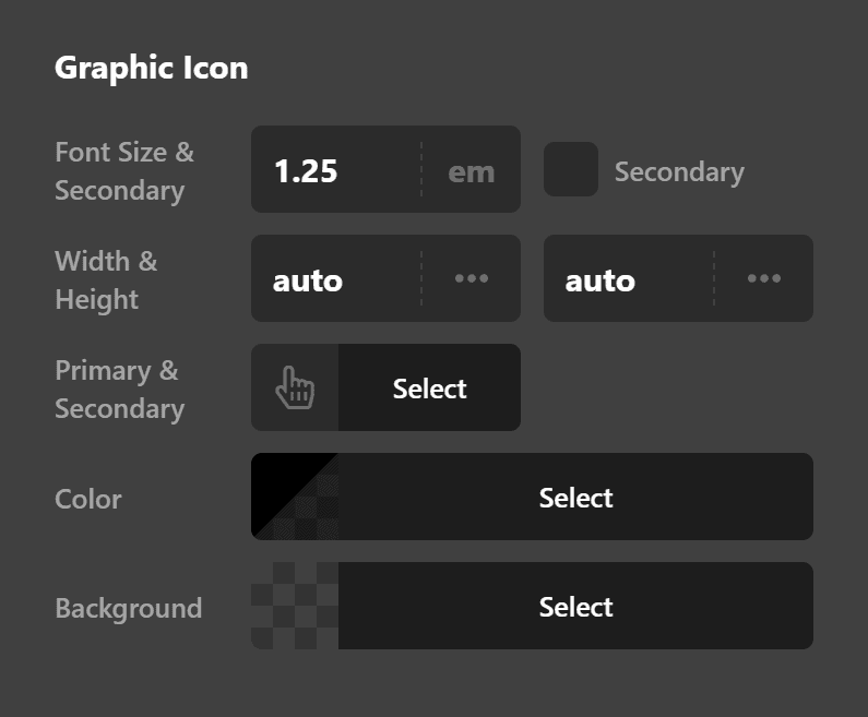 Graphic Icon Settings