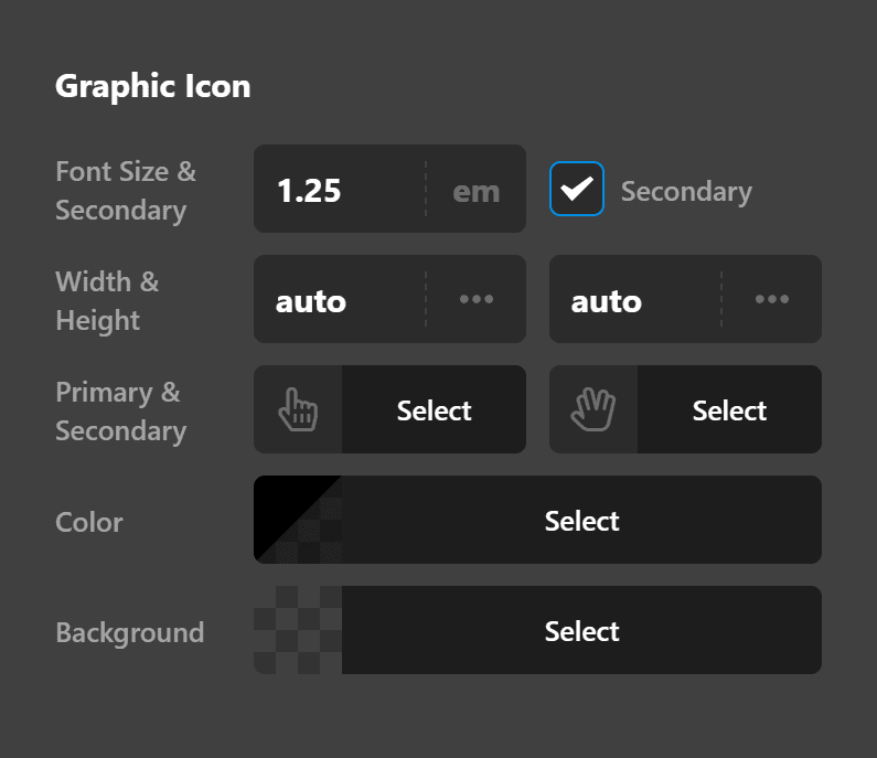 Graphic Icon Settings