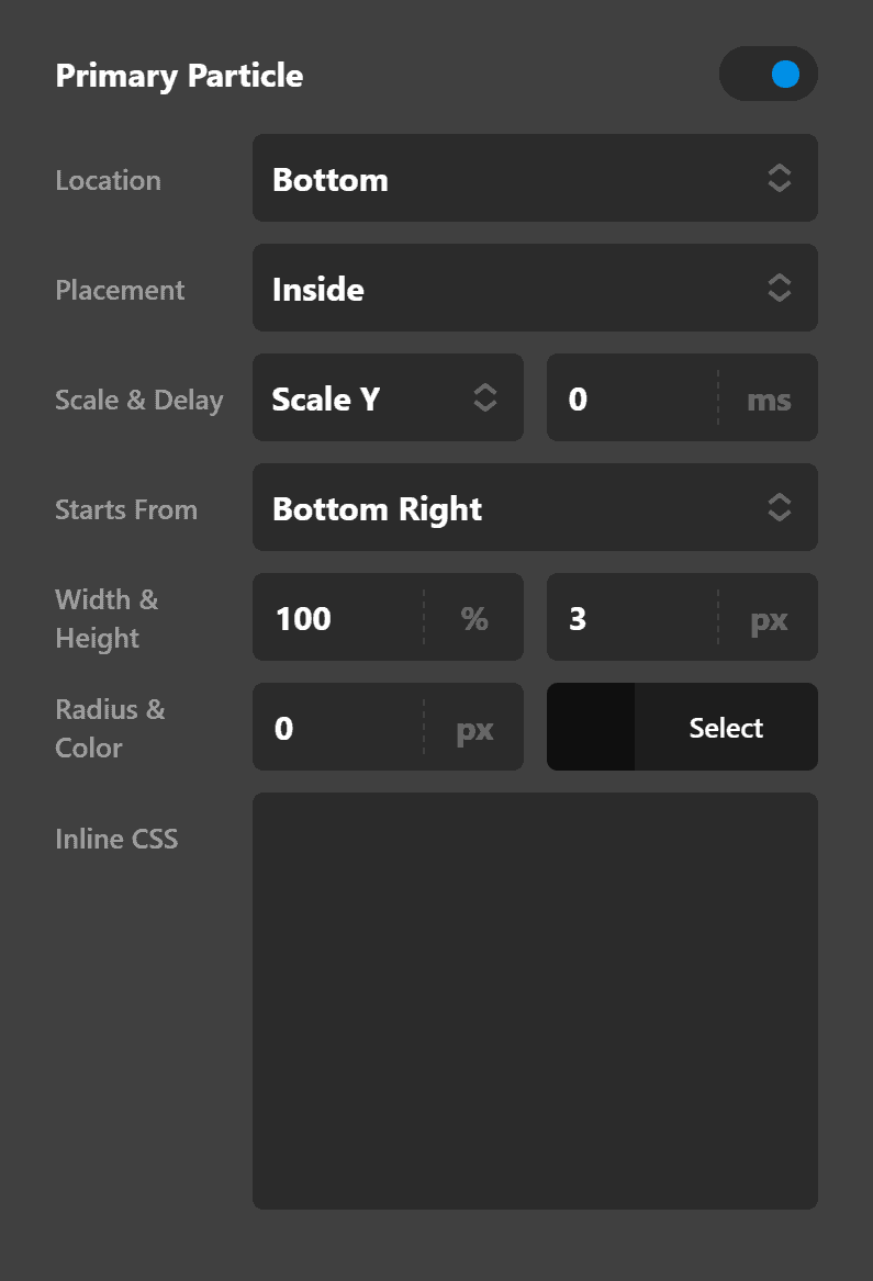 Particle Setup