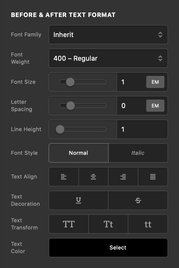 Counter Before & After Text