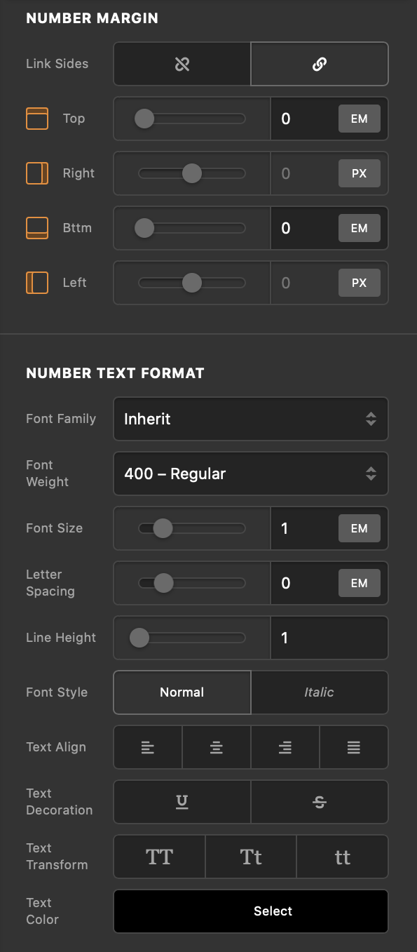 Counter Number Settings