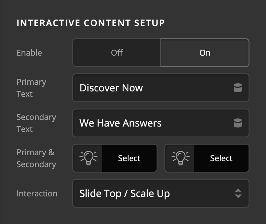 Creative CTA Interactive Content Setup