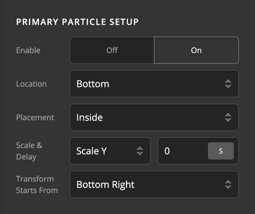 Creative CTA Particle Setup