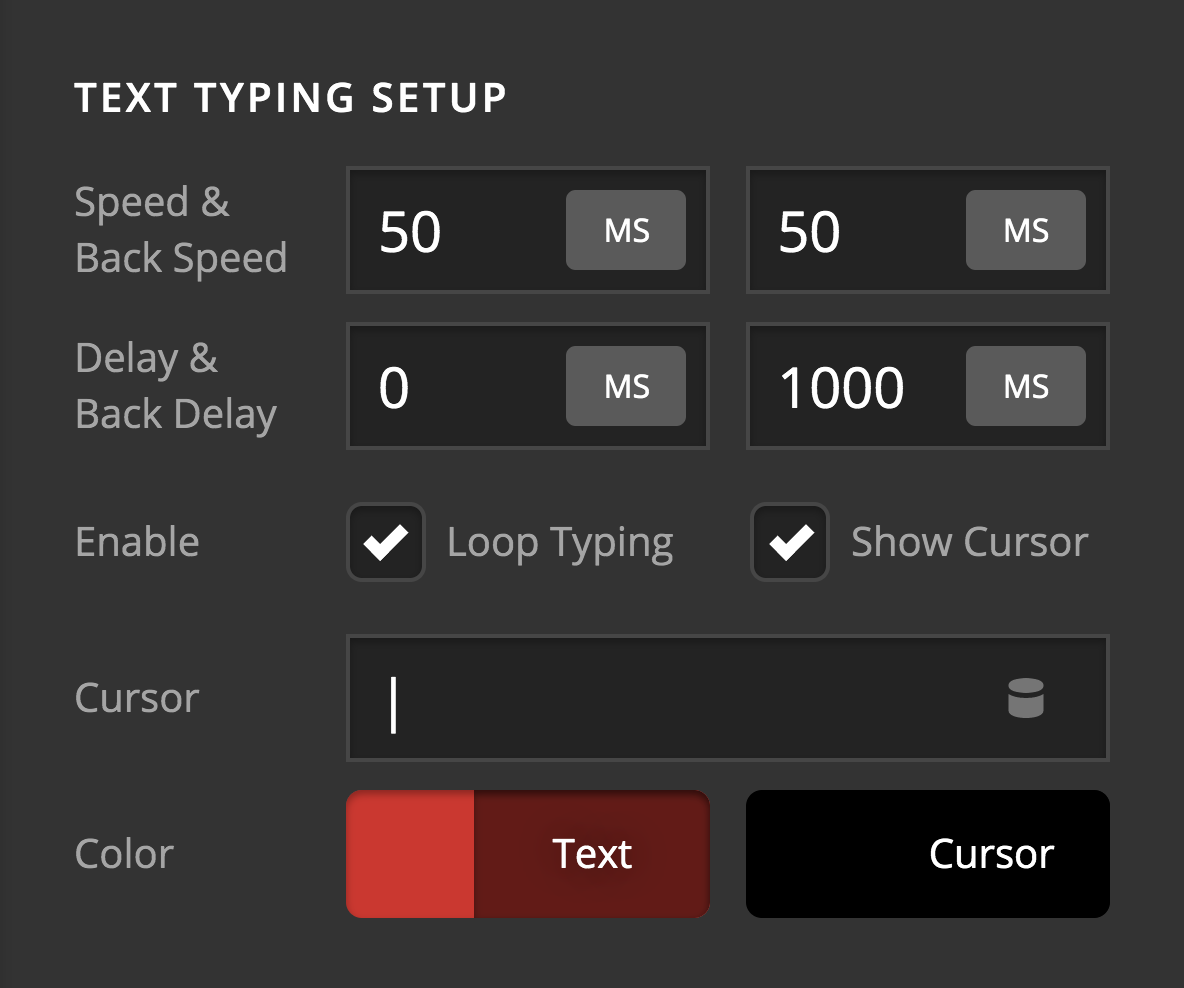 Text Typing Setup