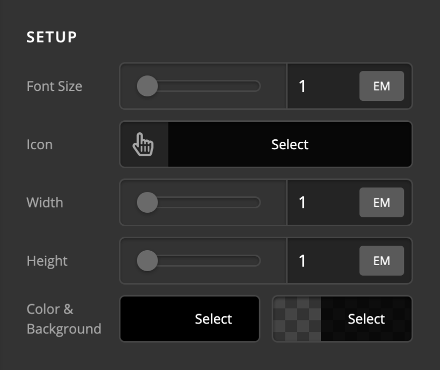 Icon Element Setup