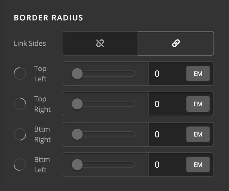 Icon Element Setup Border Radius