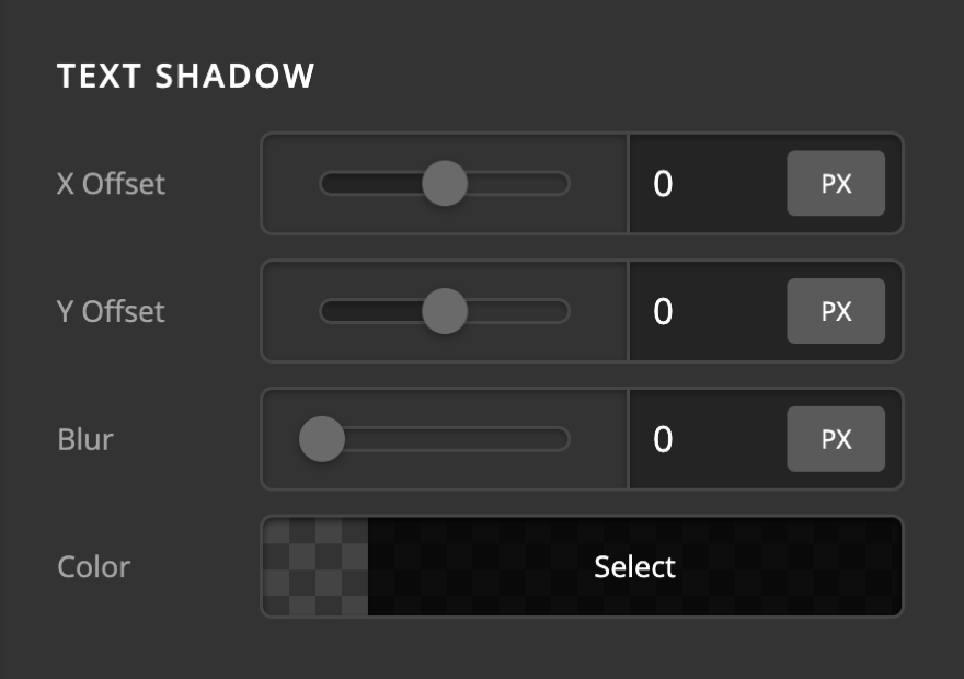 Icon Element Setup Text Shadow