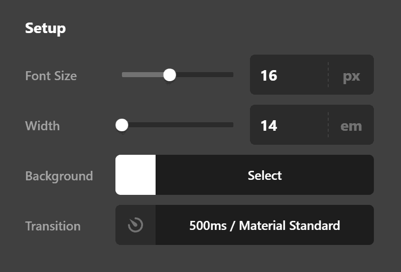 Dropdown Setup