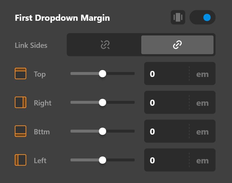 First Dropdown Margin